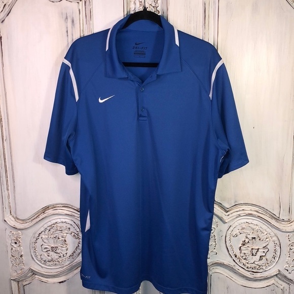 Nike Dri- Fit Three Button Short Sleeve Polo Shirt Size Large - Picture 1 of 9